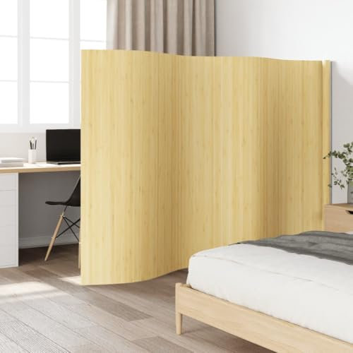 ShGaxin Paravento Divisore in bambù Colore naturale chiaro 165 x 400 cm, Paraventi separatori, Separatori Ambienti, Paraban Separatore - 377000