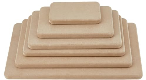 SUPERFINDINGS 6 Stück 6 Größe Töpferformen Tiefe Rechteck MDF Holzplatten Schlumpfformen Für Tonplattenformen Verschiedene Größen Keramikformen 125~325x78~203x15mm Rauchig