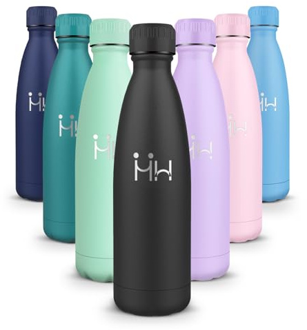 HoneyHolly Trinkflasche Edelstahl Kinder Sport, 500ML BPA-frei, Thermosflasche, Wasserflasche Doppelwandig, Trinkflasche Kohlensäure Geeignet, für Fitness, Gym, Fahrrad