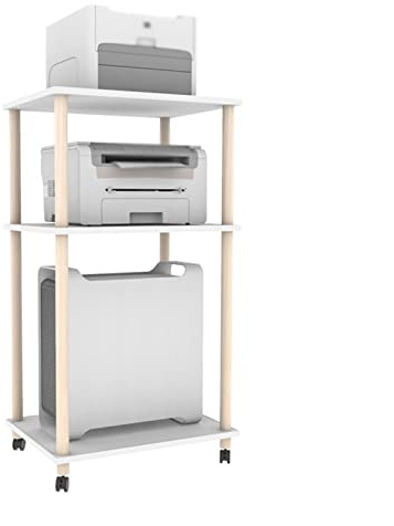 Torre Para PC De Escritorio Estante for impresora de host Estante for chasis de CPU Soporte de host de escritorio de oficina Estante de almacenamiento móvil de doble capa lateral de mesa Base De Sopor
