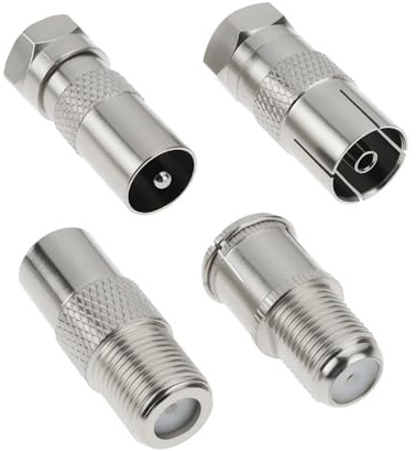 EMSea Kit Adattatore Coassiale F-TV PAL Da 4 Pezzi Connettori F Femmina-maschio Da 75 Ohm A TV Tipo PAL Per Sintonizzatore Cavo