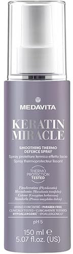 Medavita | Keratin Miracle Smoothing Thermo Defence Spray, 150ml, Termoprotettore con Cheratina, per Capelli Lisci, Lucidi e Protetti