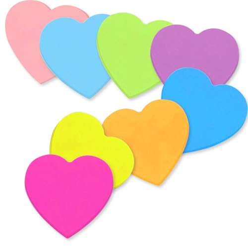 8 Stück Haftnotizen Herzform Sticky Selbstklebende Klebezettel Aufkleber Schreibset Notizblock Büro Studenten Mitgebsel Geburtstagsgeschenk Weihnachten (Heart-240pcs)