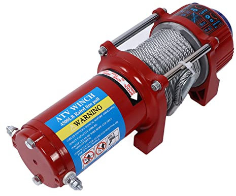Potente Kit per Verricello 4500 Libbre/2041 Kg 12vdc con Vite di Gancio a Montaggio a Rulli Dadi a Tappeto per Rimorchio Versatile per Rimorchio Versatile