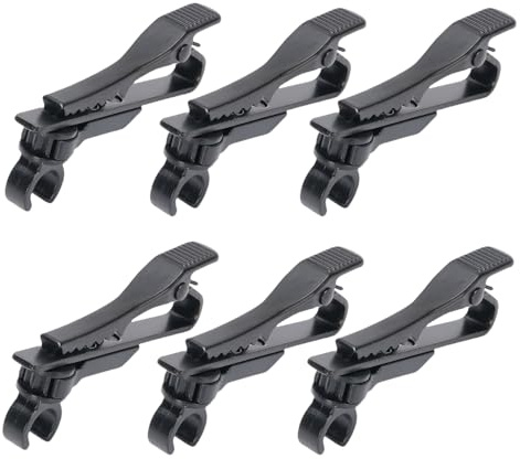 Jectse de Micro à Col en Métal, Pince de Microphone Universel Lavalier avec Support de Micro à Col, Cravate, pour L'enregistrement Vidéo, Enseignement (6PCS)