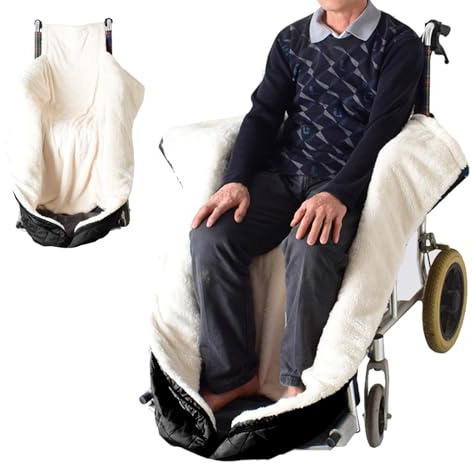 Joyfitness Winter RollstüHle Schlupfsack Fusssack Erwachsene, Warme Rollstuhlabdeckung Mit ReißVerschluss, Rollstuhldecke Winter, Winddichte WäRme Rollstuhl Decke Beindecke, RollstuhlzubehöR