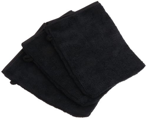 Lurrose 3pcs Black Makeup Removal Gloves Microfiber Face Cleansing Mitts Exfoliating Shower Gloves for Women Facial Cleaning and Beauty Care