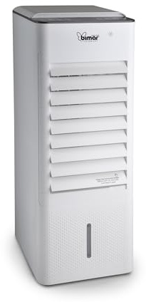 Bimar INB-VR508 Raffrescatore d’Aria Evaporativo 7 Litri con Funzione Calore, Telecomando, Timer 1-12h, 3 Velocità, Display Touch, Ionizzatore, Filtro Removibile, 2 Blocchi Ghiaccio Inclusi