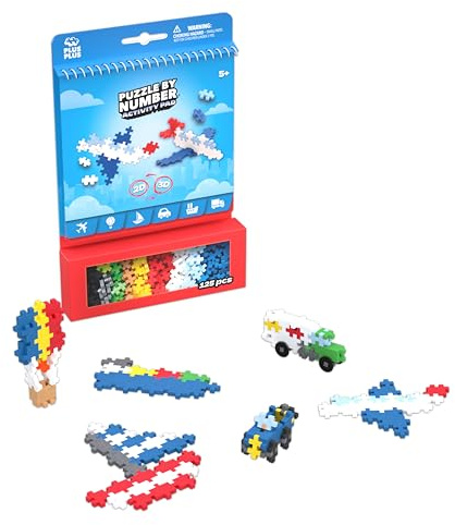 Plus Plus – Bloque de Actividad Infantil – 125 Piezas – Tema Transporte, Aviones, Barcos, Coche, camión, Juego de construcción Infantil a Partir de 5 años – Juguete Educativo y juguetón para niña y