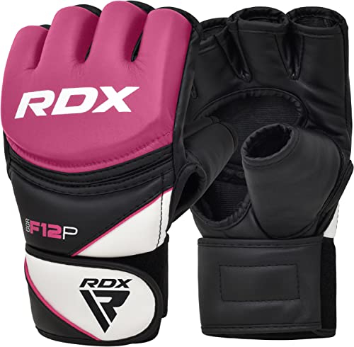 RDX Profi MMA Handschuhe Grappling Sparring Training, Maya Hide Leder, Kickboxen Kampfsport Gepolstert Gloves, Muay Thai Boxsack Sandsack Pratzen Boxen Punchinghandschuhe, Herren Damen Martial Arts