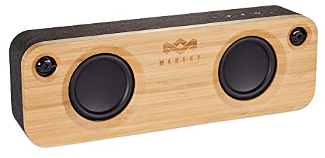 Marley Enceinte Bluetooth portable Get Together de House of Marley - Connexion sans fil, remplit la pièce, entrée auxiliaire 3,5 mm, 10 heures, flux depuis iPhone iPad Samsung & autres - Sig Black