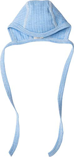 Cosilana, Baby Häubchen/Mütze, 45% KBA Baumwolle, 35% kbT Wolle, 20% Seide (62/68, Blau Melange)