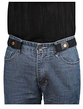 XZQTIVE No Buckle Invisible Elastic Belt for Men/Women Black, Fits waist 36-50in