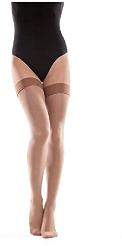 TOROS GROUP MANUFACTURE Autoreggenti a compressione graduate 18-21 mmHg-Calze autoreggenti medicali -collant compressivi-Ottime per vene varicose Beige X-Small