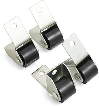 Design61 4x Kastenbockrollen Möbelrolle mit harter Lauffläche Ø 15 x B 11,5 mm