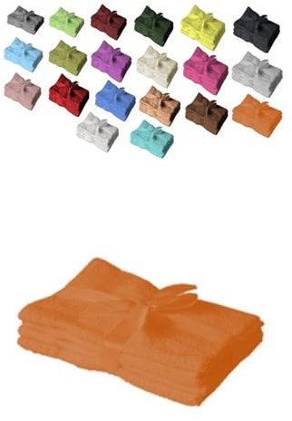 Exklusiv Heimtextil Juego de 4 toallas de invitados, 30 x 50 cm, terracota