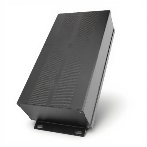 Caredy Caja De Proyecto De Aluminio, Caja Electrónica, Caja De Circuito De Bricolaje, Caja De Enfriamiento, Accesorios De Placa De Circuito De Disipación De Calor (Negra, Placa Curva)