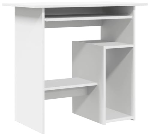 vidaXL Escritorio de Madera contrachapada Blanco 80x45x74 cm