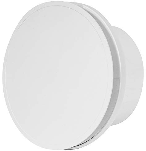 EUROPLAST Ø 150mm Bad-Lüfter mit Front, Leise Ventilator mit Kugellager (Rund mit Feuchtigkeitssensor) - Kunststoff - Weiß