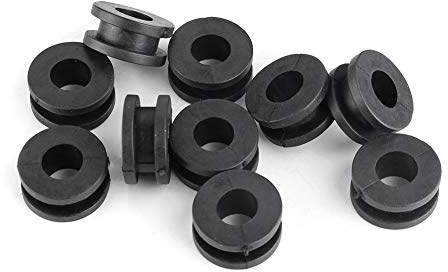 Rondelle carenatura, 10 pezzi Rondelle in gomma per moto in materiale ABS nere