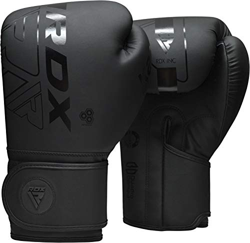 RDX Boxing Gloves, Pro Training Sparring, Maya Hide Leather, Muay Thai MMA Kickboxing, Men Women Adult Kids, Heavy Punching Bag Mitts Pads Workout, Ventilated Palm, Multi Layered 6 8 10 12 14 16 18Oz