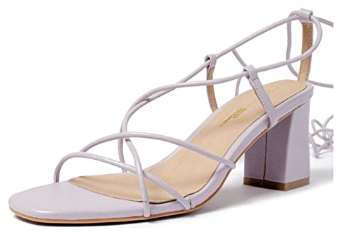L37 HANDMADE SHOES Night Fever, Sandalo con Tacco Donna, Lilla, 40 EU