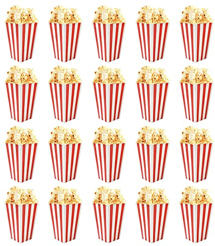Petites Boîtes de Pop Corn Pot 20PCS Popcorn Rétro Bonbons Gâteries Conteneur, Popcorn Boîtes,Petites Boite Bonbon en Papier, Pot Popcorn Rétropour Fêtes Anniversaire, Soirées Cinéma, et Noël