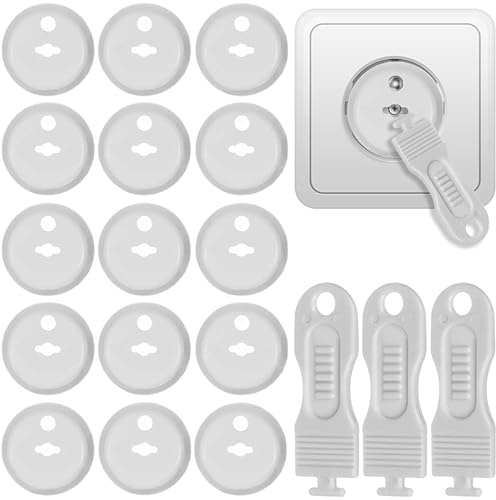 Ruhhy 15x Kindersicherung für Steckdose Steckdosensicherung 19223/19224, Farbe:Weiß/White