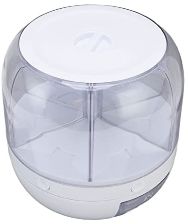 FOUF Récipient de Stockage de Riz et de Céréales, 6 Grilles PP Distributeur de Nourriture Sèche Transparent Rotatif à 360 ° Résistant à L'humidité Stockage Scellé avec(10KG)
