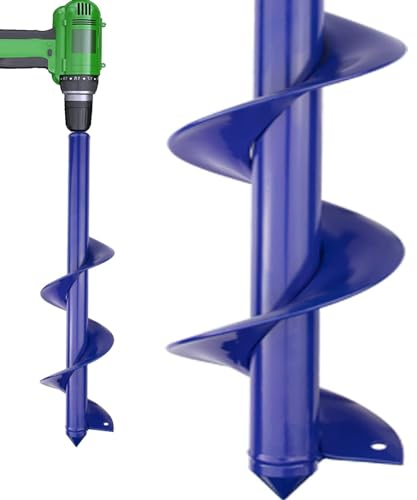 Gartenbohrer Erdbohrer für Bohrmaschine,Pflanzbohrer für Akkuschrauber,Grabungswerkzeug zum Pflanzen,Schwerlast Blume Pflanzgefäße Schnecke zum Löcher Graben,Spiralbohrer(9X40cm)