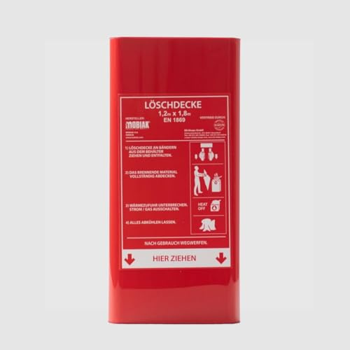 Löschdecke 120 x 180 cm | EN/DIN 1869/2001 | Brandschutzdecke | Problemlose Branderstickung | Feuerdecke | Branddecke | Feuerschutzdecke
