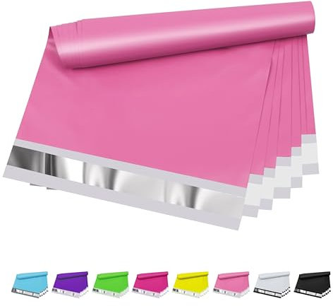 Vapulcio Poly-Versandtaschen, 30,5 x 39,9 cm, Rosa, wasserdichte Versandumschläge für kleine Unternehmen, Reißfestigkeit und Selbstversiegelung, ideale Verpackungsbeutel für Versand, Versand und mehr,