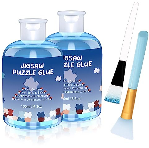 EIGTWEN Jigsaw Puzzle Glue, 150ml Jigsaw Glue Suitable for Jigsaw Puzzles for Adults 1000，Preserve The Eternal Beauty of The Puzzle，It is An Indispensable Jigsaw Accessories(2 pcs）