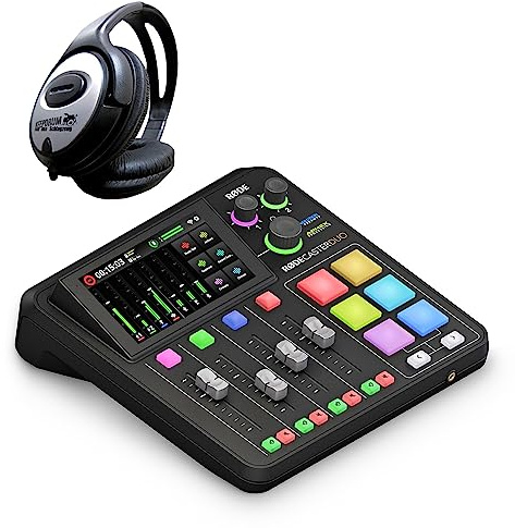 Rode Rodecaster Duo Audio Production Studio für Podcasts, Streaming, Content Creation + keepdrum Kopfhörer