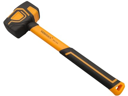 BOOSDEN Rubber Mallet, 10 oz Hammer With Hook, Solid Head & Ergonomic Grip Handle, Soft Face, No Damage for Flooring, Woodworking and Camping