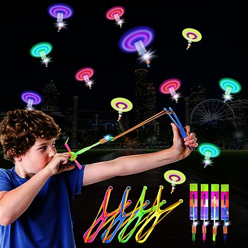LURICO LED Flieger für Kinder, 12 Stück LED Leuchtspielzeug Partyartikel, LED Licht Leucht Propeller Spielzeug, Licht Hubschrauber LED Licht, Hubschrauber Fliegen Spielzeug