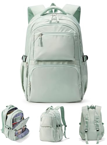 sikazan Rucksack Schule, Schulrucksack Teenager Mädchen Jungen, Rucksack Univcersität, Schultasche Damen, School Backpack, School Bag (Grün)
