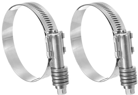 sourcing map 2Pcs Worm Gear Drive Hose Clamps Adjustable Range 2-1/4 - 3-5/32(57-80mm) Constant Torque Liner Clamp with Stainless Screw for Pipe, Automotive