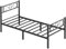 VASAGLE Bett 90 x 200 cm, Gästebett, Einzelbett aus Metall, Bettgestell, Bettrahmen, Metallbett, einfache Montage, tintenschwarz RMB062B01