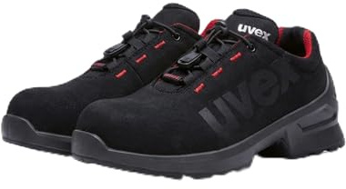 Uvex 1 Duo low shoe S2 - safety shoe for light areas - sporty, light & flexible - black, red - size 44