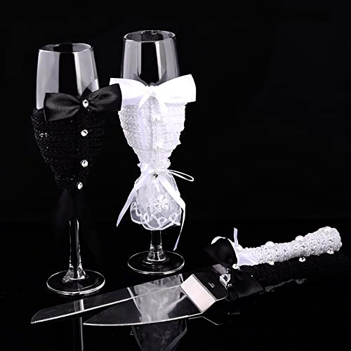 sjdoPulse Lunettes De Mariage, Verres À Champagne pour La Mariée Et Le Marié, Flûtes À Grillage, Fiançailles, Fête Prénuptiale, Verres Mr Et Mrs (Type3) (Type3)