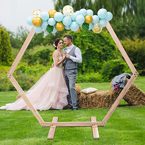 vinnyooc 2.33 * 2.25M Hochzeit Deko Bogen, Hexagon Luftballon Ständer, Wedding Ballonbogen, Rosenbogen Dekoration Tragfähigkeit 5kg für Hochzeiten Geburtstagsfeiern Verlobungen Babyduschen