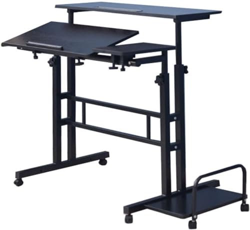 XHSMYXGS Mobiler Stehpult, Verstellbarer Laptop-Schreibtisch, Home-Office-Arbeitsplatz, Rolltisch, Laptop-Wagen