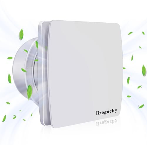 Brogachy 150 mm Aspiratore da Bagno,20W Estrattore aria Universale 135m³/h con valvola antiritorno Per Bagno,Wc,Cucina,Ufficio,Serra,Garage.