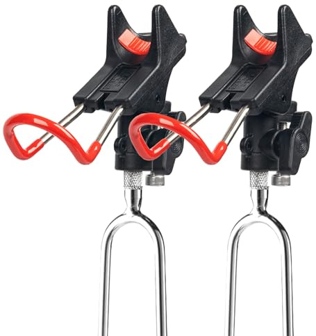 Sgehai Set of 2 rod holders, fishing rod holder, rod holder, 360° adjustable, stainless steel rod holder, robust, stable and durable