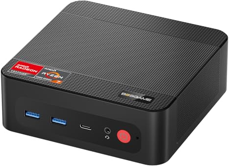 BOSGAME P4 Plus Dual 2.5G LAN minispelPC, AMD Ryzen 7 5825U-processor (upp till 4,5 GHz), Windows 11 Pro minidator, 32 GB DDR4 RAM, 1 TB PCIe 4.0 SSD, mini-spelstationär dator