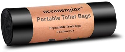 Tragbare Toilettenbeutel mit Kordelzug, 100 % kompostierbar, 20 l, Campingeimer, Toilettenbeutel, biologisch abbaubare Camping-Toiletten-Abfallbeutel, Camping-Töpfchenbeutel für tragbare Toiletten, 20