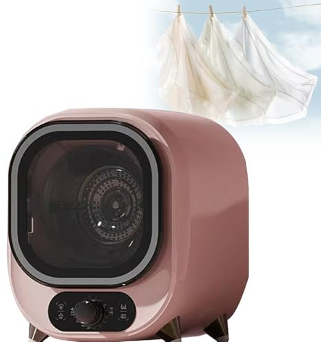 ELIKBH Mini Sèche Linge, Sèche-Linge Portable Mini essoreuse, 5 Modes de séchage, Charge de 0,8 kg, Mini Sèche-Linge Portable, Mini-Sèche-Linge, pour Utilisation sur comptoir ou Mural(Pink)