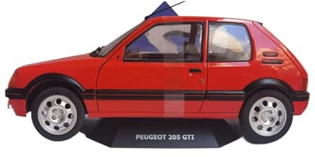 Modèle De Voiture De Course à Collectionner Modèle De Voiture Peugeot 205 GTI 1/18 en Alliage Portes Gauche Et Droite Ouvrables Jouets en Métal À Grande Échelle Décoration pour Chambre