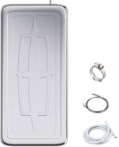 Auffangwanne Mit Ablauf Auffangwanne Edelstahl Groß Seitliches Wasserauslassdesign Reservierte Installationslöcher Geeignet für Den Innen- Und Außenbereich 3 Größen(100 * 47.5 * 3.8CM)